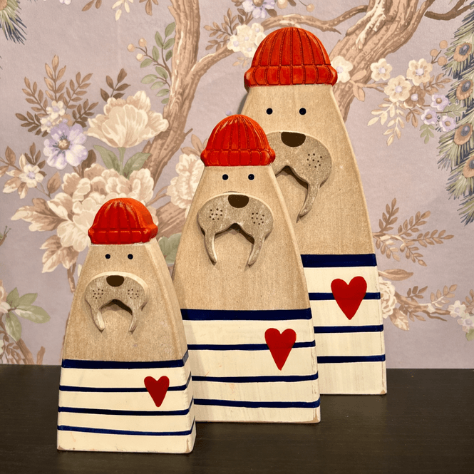 Hovedbilde Maritime hvalross figurer, sett med 3