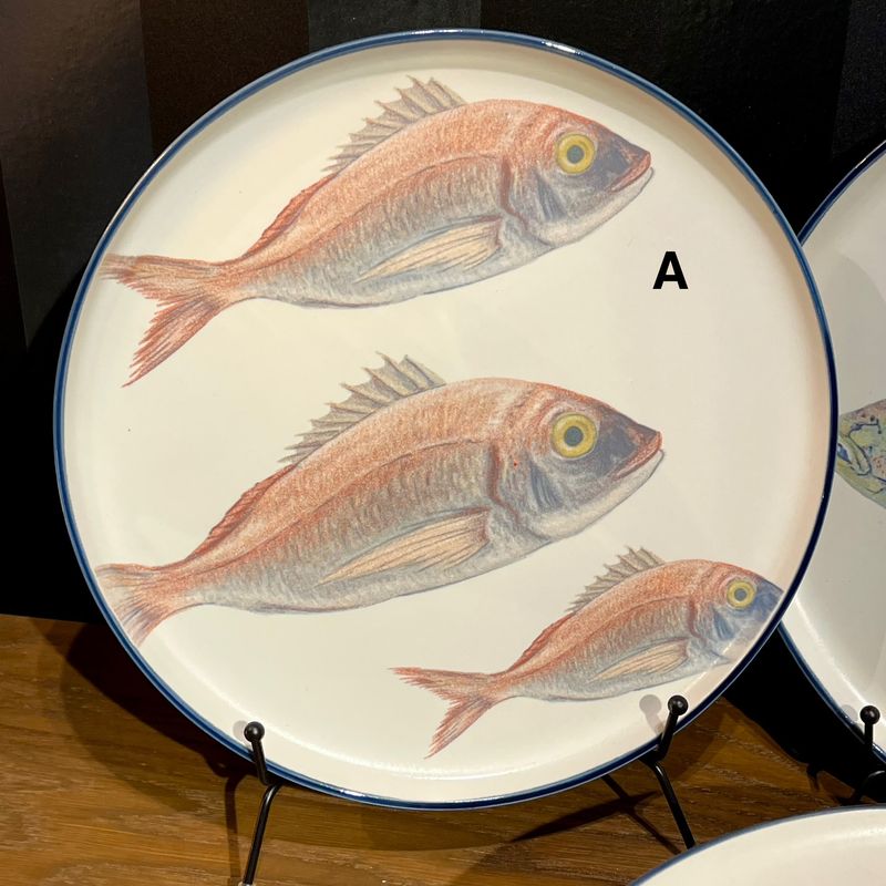Serveringstallerken fisker Poisson Blue 27 cm assortet