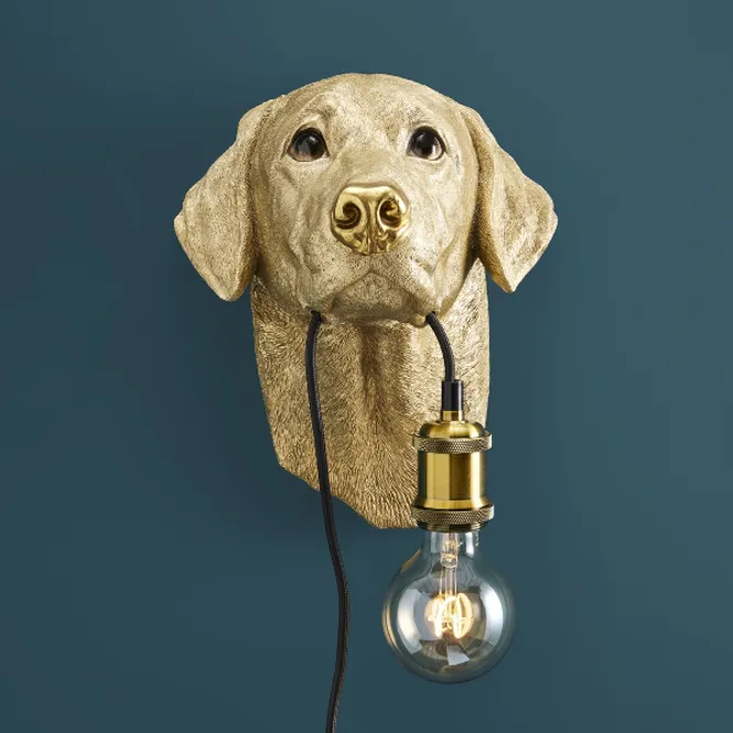 Hovedbilde Lucky Labrador vegglampe gold Werns