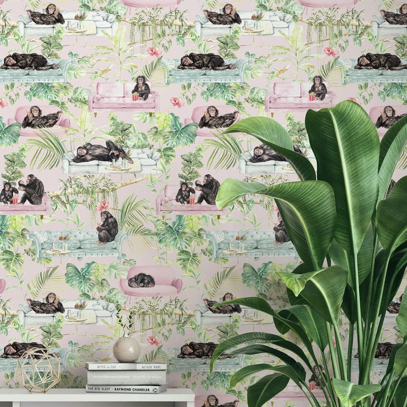 Monkey Business tapet pink