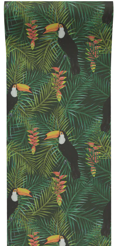 Toucan tapet grønn