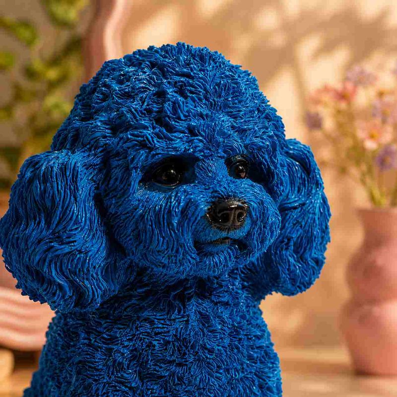 Electric Blue Poodle Figur
