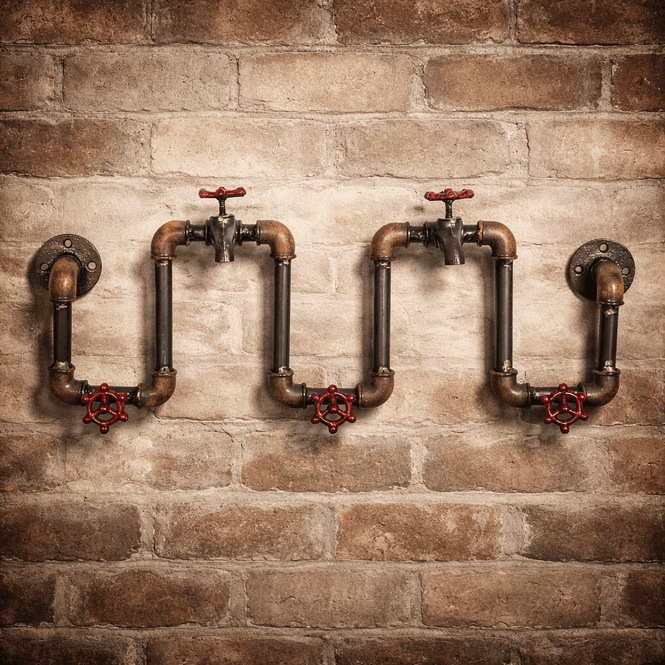 Hovedbilde Knaggrekke horisontal i industriell stil