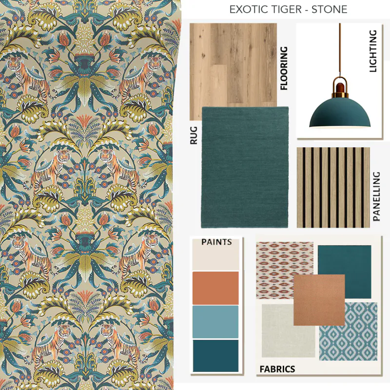 Exotic Tiger tapet cream stone