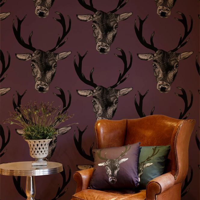 Hovedbilde Stag tapet plum/lilla