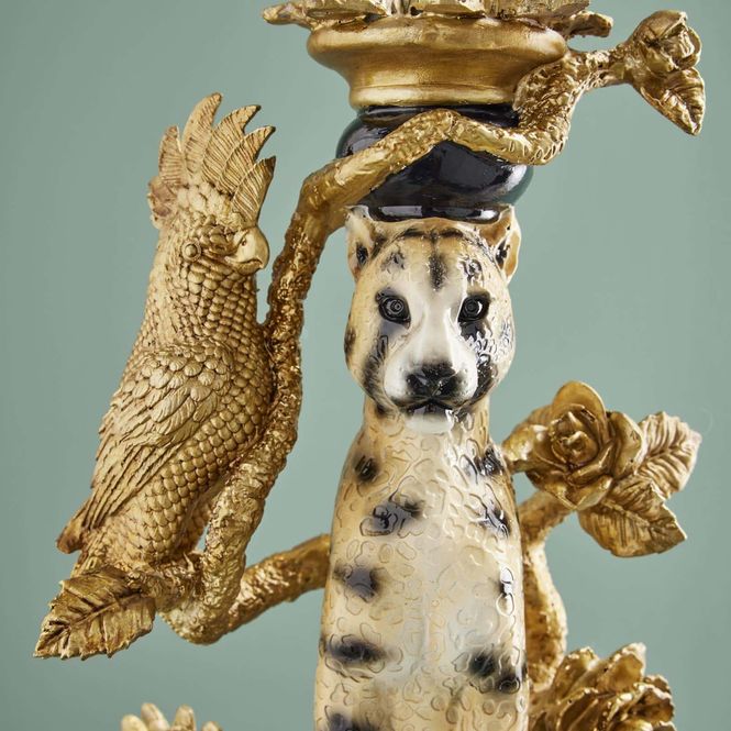 Hovedbilde Leopard with cockatoo sidebord Werns