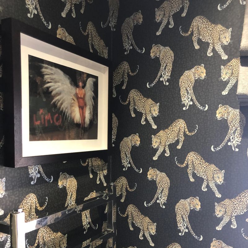 Leopard tapet charcoal/grå