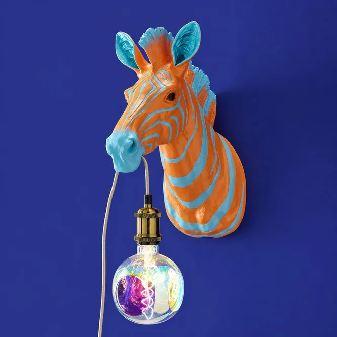 Hovedbilde Zebra Zora vegglampe blå og oransje 