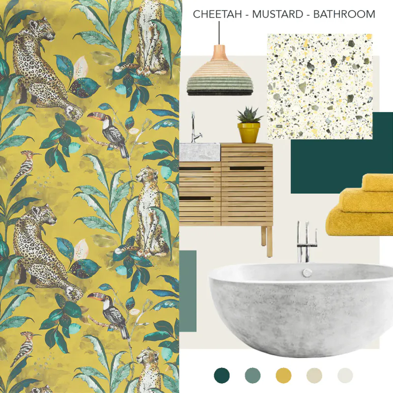 Cheetah tapet mustard