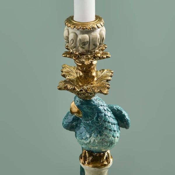 Hovedbilde Papegøye lysestaker Turkis sett med 2 fra Werns