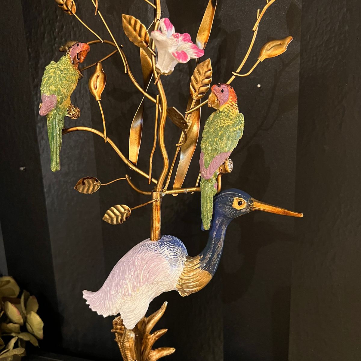 Lysestake med fugl Heron