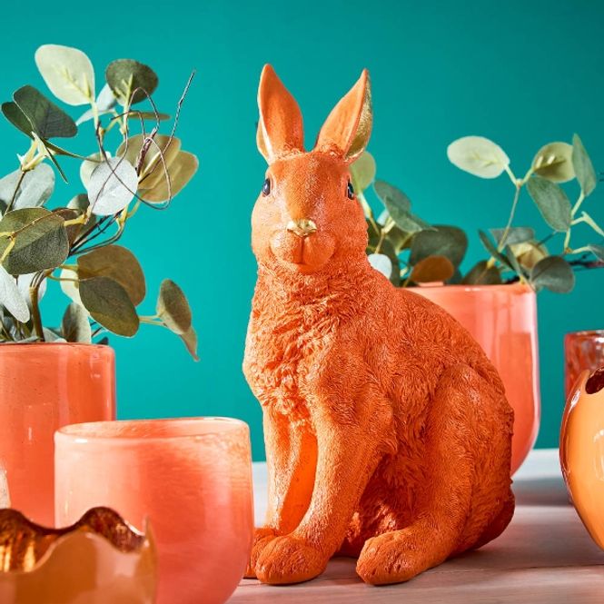Hovedbilde Kanin figur, sitting rabbit,  orange
